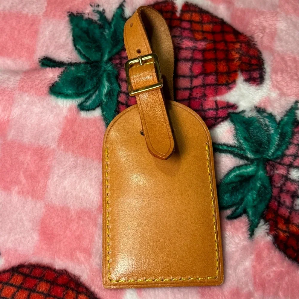 Authentic LOUIS VUITTON Vachetta Leather Luggage ID Travel Tag in Brown | Travel - Picture 3 of 4